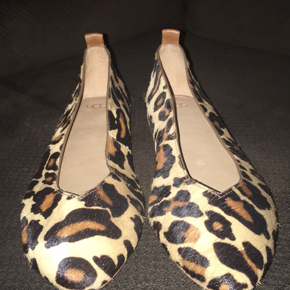 Leopard Print Ugg flats calf hair